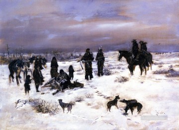 行為中に捕まる 1888年 チャールズ・マリオン・ラッセル インディアナ州のカウボーイ Oil Paintings